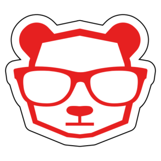 Intellectual Panda Wearing Glasses Sticker (Red)